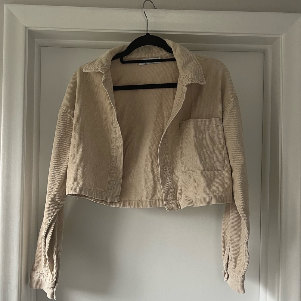 Bird Bee Cropped Corduroy Light Jacket - Size S